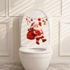 Holiday Bathroom Decoration Cartoon Santa Claus Toilet Seat Sticker, Waterproof PVC Christmas & Colorful Removable Window Decals Lights Decal,