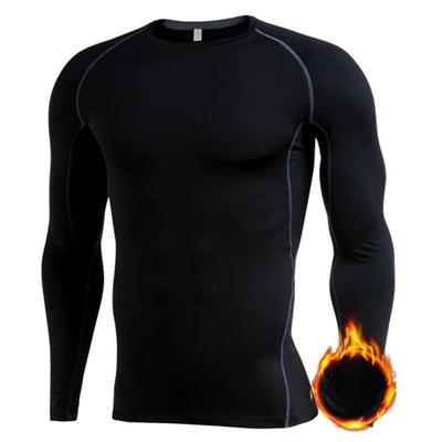 Men's Winter T-shirt Warm Fitness Clothing Elastic Tight Long-sleeved Sports T-shirt Training Running Base Layer Tops S M L XL XXL 3XL