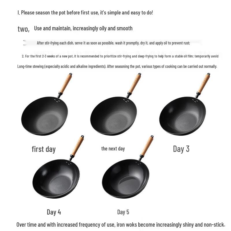 COOKER KING Traditional Cast Iron Flat-Bottom Wok