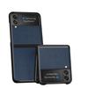 Applicable To Samsung ZFLIP7/6 Folding Screen Cross Pattern Feel Protective Case Zflip4 Lychee Pattern Mobile Phone Anti-drop Case