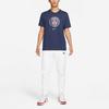 Men's Nike Paris Saint-Germain Crest Large team logo Printing Round Neck Casual Short Sleeve Blue DJ1316-410