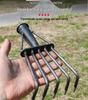 Five-Tooth All-Steel Rake for Beach, Clam Digging, and Gathering Seafood