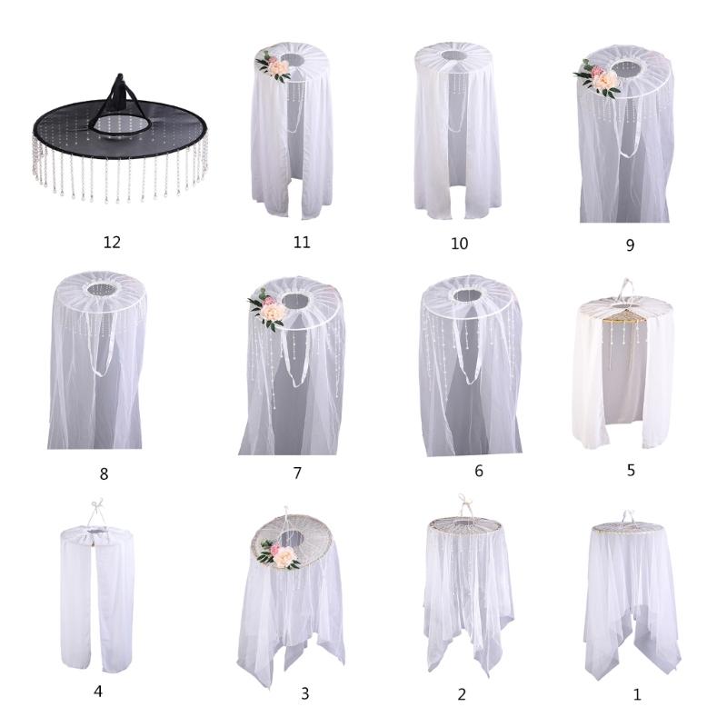 White Chinese Ancient Veils Hat Tradition Hat Douli Hat Role Playing Knight Hat for Authentic Historical