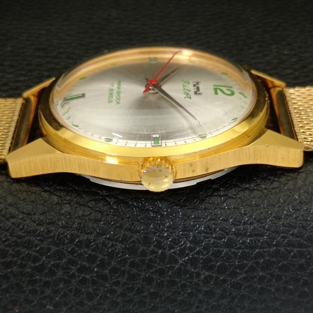 HMT PILOT HAND-WINDING VINTAGE INDIAN MENS SILVER COLOR DIAL WATCH A702074-5 R208-a702074