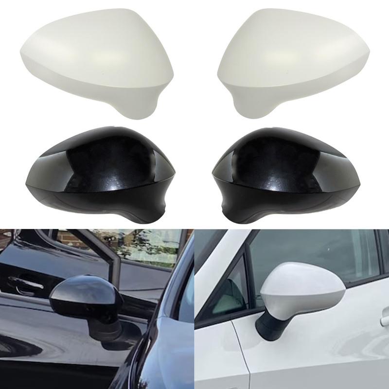 Rearview Mirror Cover Door Side Mirror Cap Wing Glass Glossy Black White Cover Cap for Seat Ibiza 2008-2017 for Leon 2006-2010