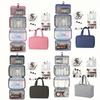 1pc Multi-Color Hanging Toiletry & Makeup Organizer Bag with Dry/Wet Separation – Gray, Navy Blue, Pink Four Color