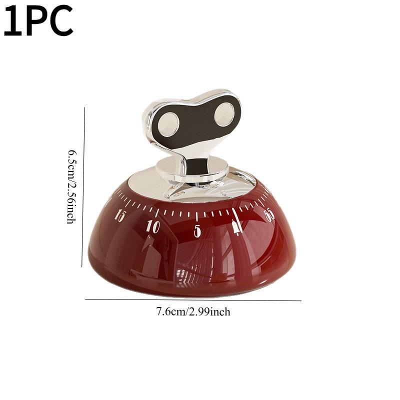 1PC Magnetic Timer Kitchen Mechanical Reminder Cooking Timer Household Cooking Baking Countdown Special for Learning красный