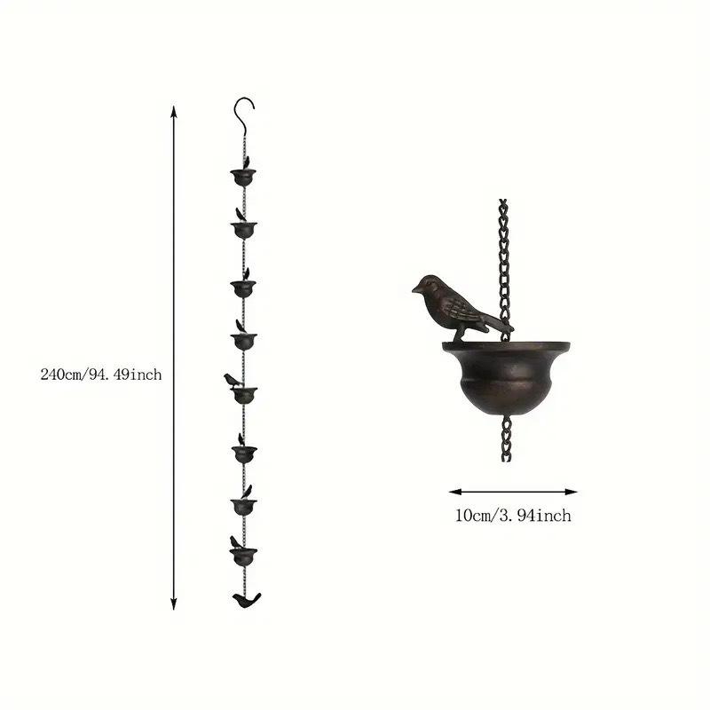 Cross-border Best-selling Bird Rain Chain: Courtyard Decoration & Wind Chime Metal Crafts