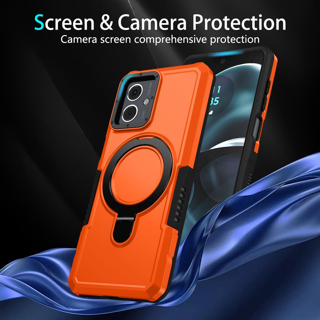 For Motorola Moto G14 4G Case Ring Kickstand TPU+PC Hybrid Phone Cover