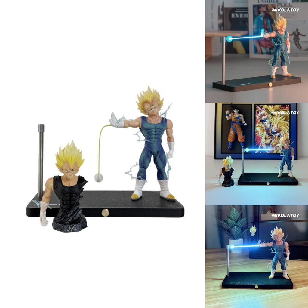 Dragon Ball Magnetic Night Light With Saiyan Vegeta Anime Figurine For Collectors Display