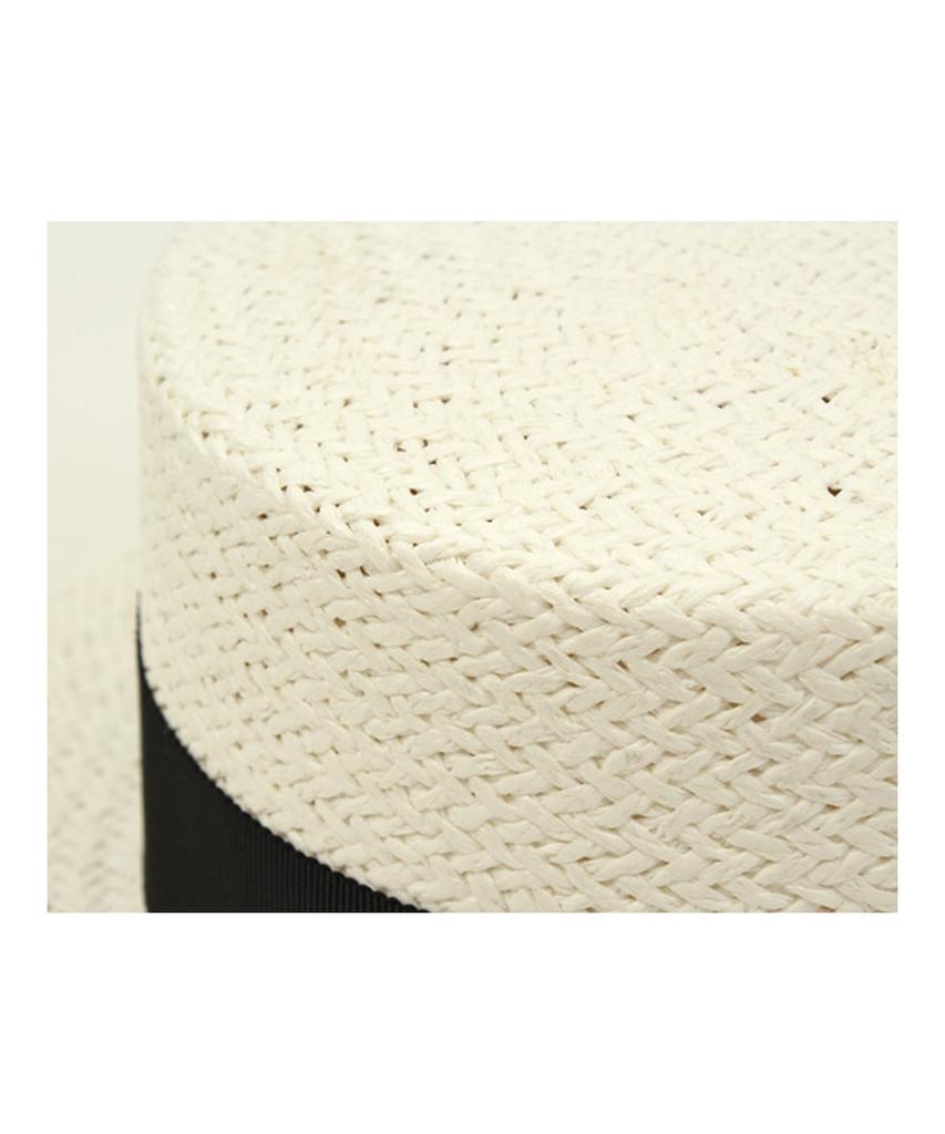 White Flat Short Panama Hat