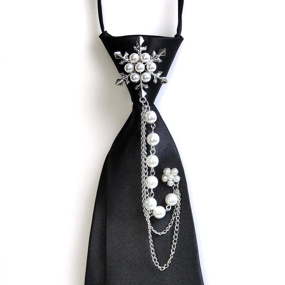 Unisex Pearl Tassel No-Knot Bow Tie Shirt - Casual Fashion Trend