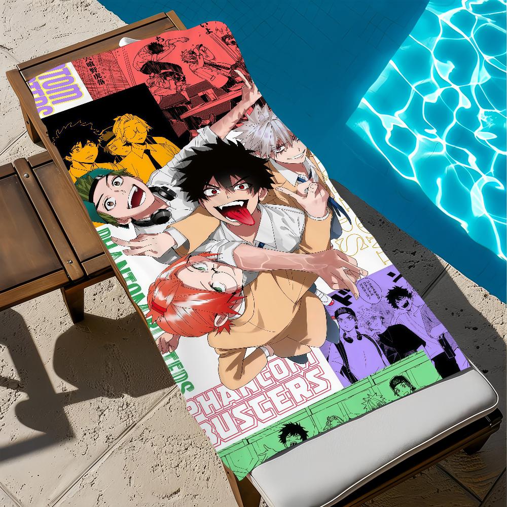P-Phantom anime Towel Large Quick-Drying B-busters Microfiber soft Beach Towel for Travel Fitness Sauna Bathing Camping