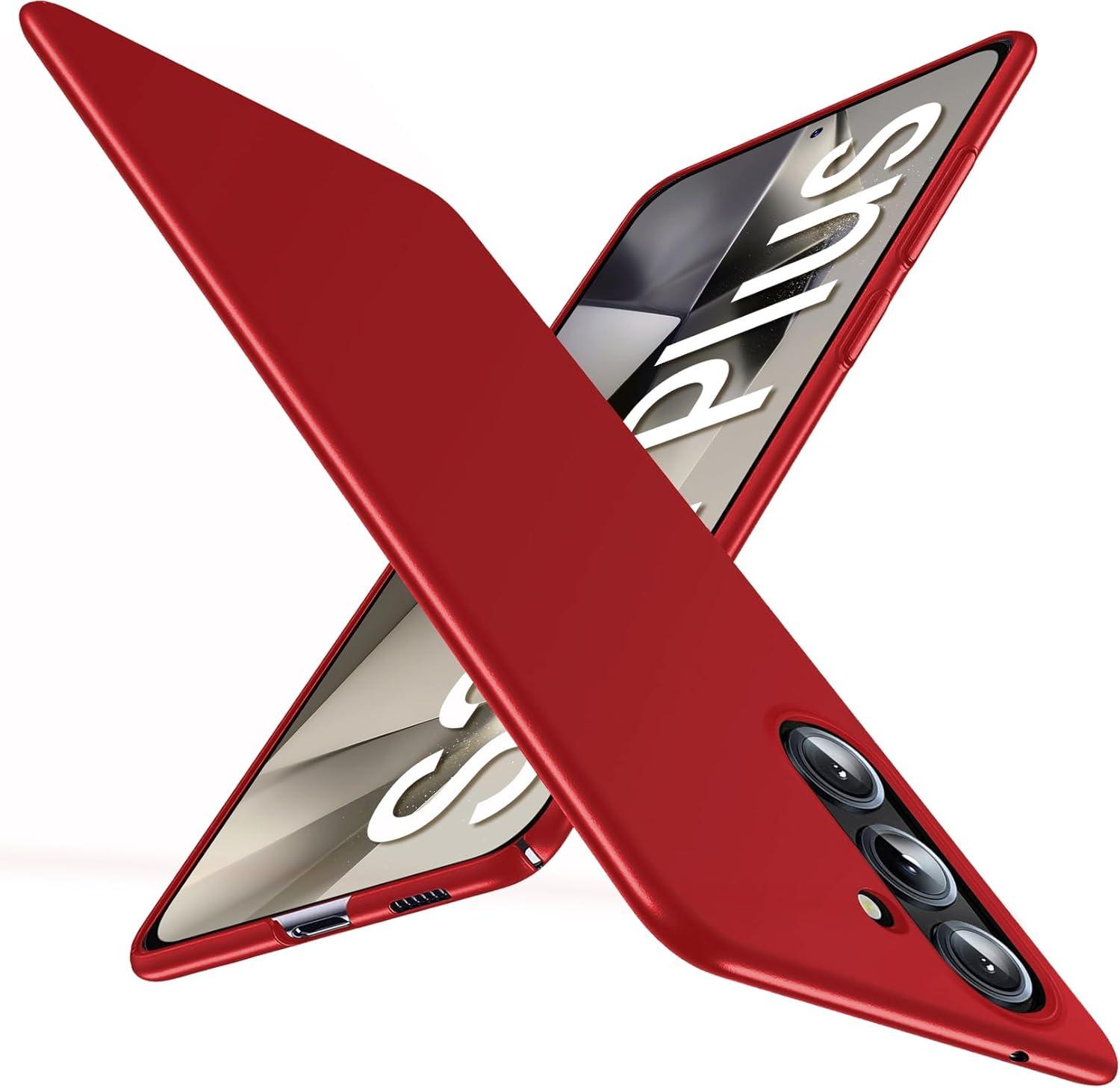 

Ультратонкий матовый жесткий чехол из ПК для Samsung Galaxy S25 Edge S24 S23 S22 S21 FE Ultra Plus Роскошный матовый чехол для Samsung S25 + S25 Edge красный