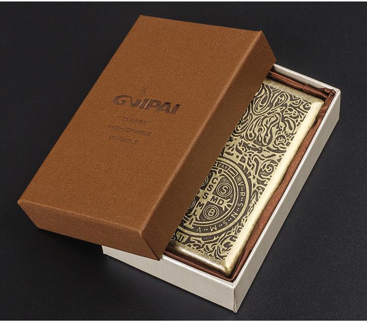 Retro Bronze Slim Cigarette Case for Men & Women - Holds 20