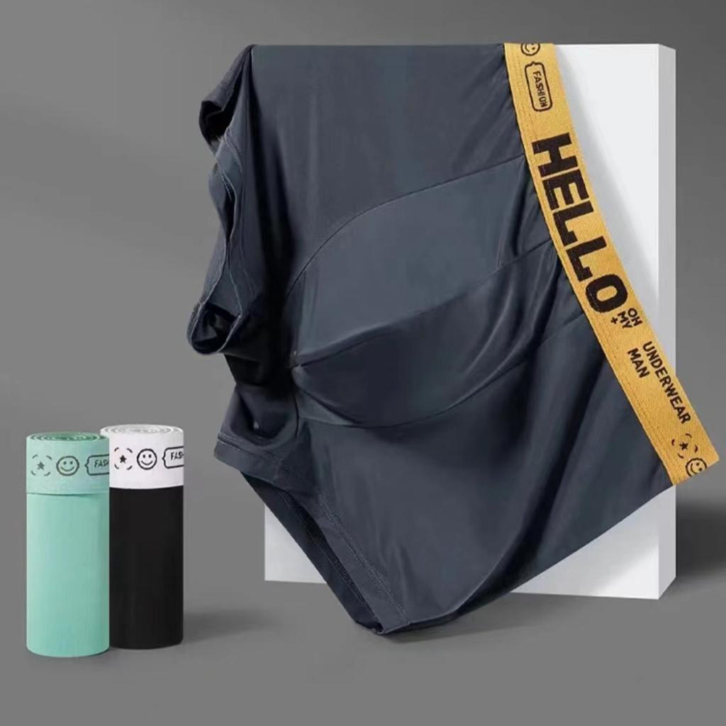 6pcs Men's Underwear Ice Silk Men's Four Cornered Pants Teenagers' Sports Plus Size Flat Cornered Pants Boxer Brief