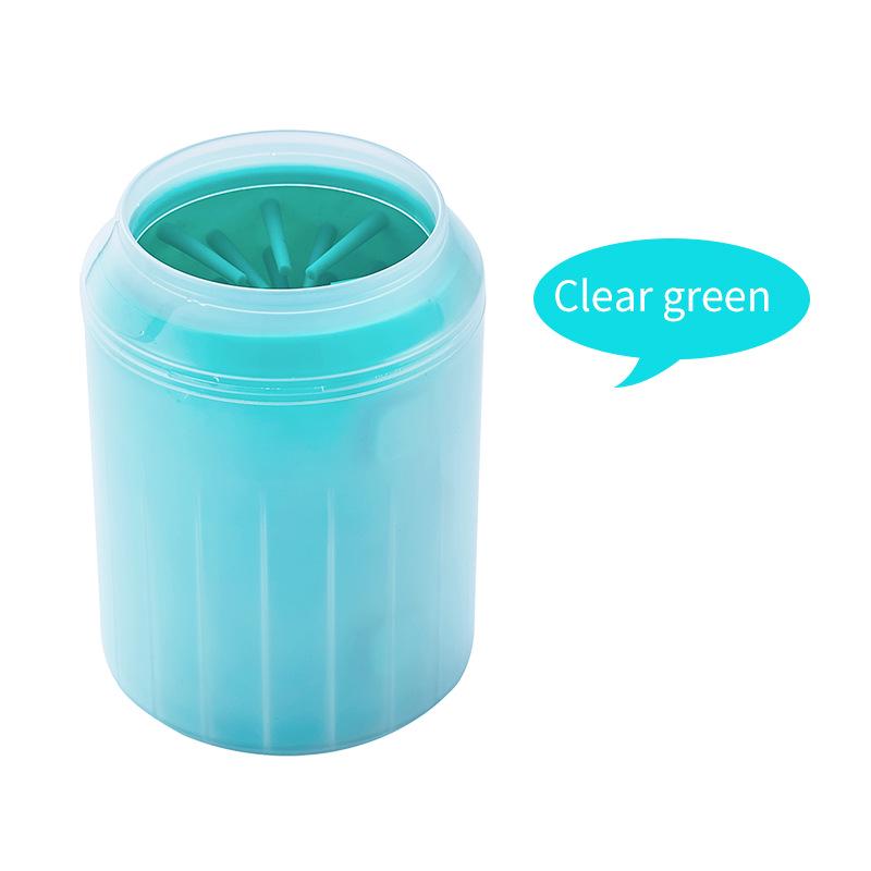 

Pet Paw Cleaner Soft Silicone Foot Cleaning Brush Portable Pet Dogs Towel Foot Washer Cleaning Bucket Clean Brush Supplies S зелёный