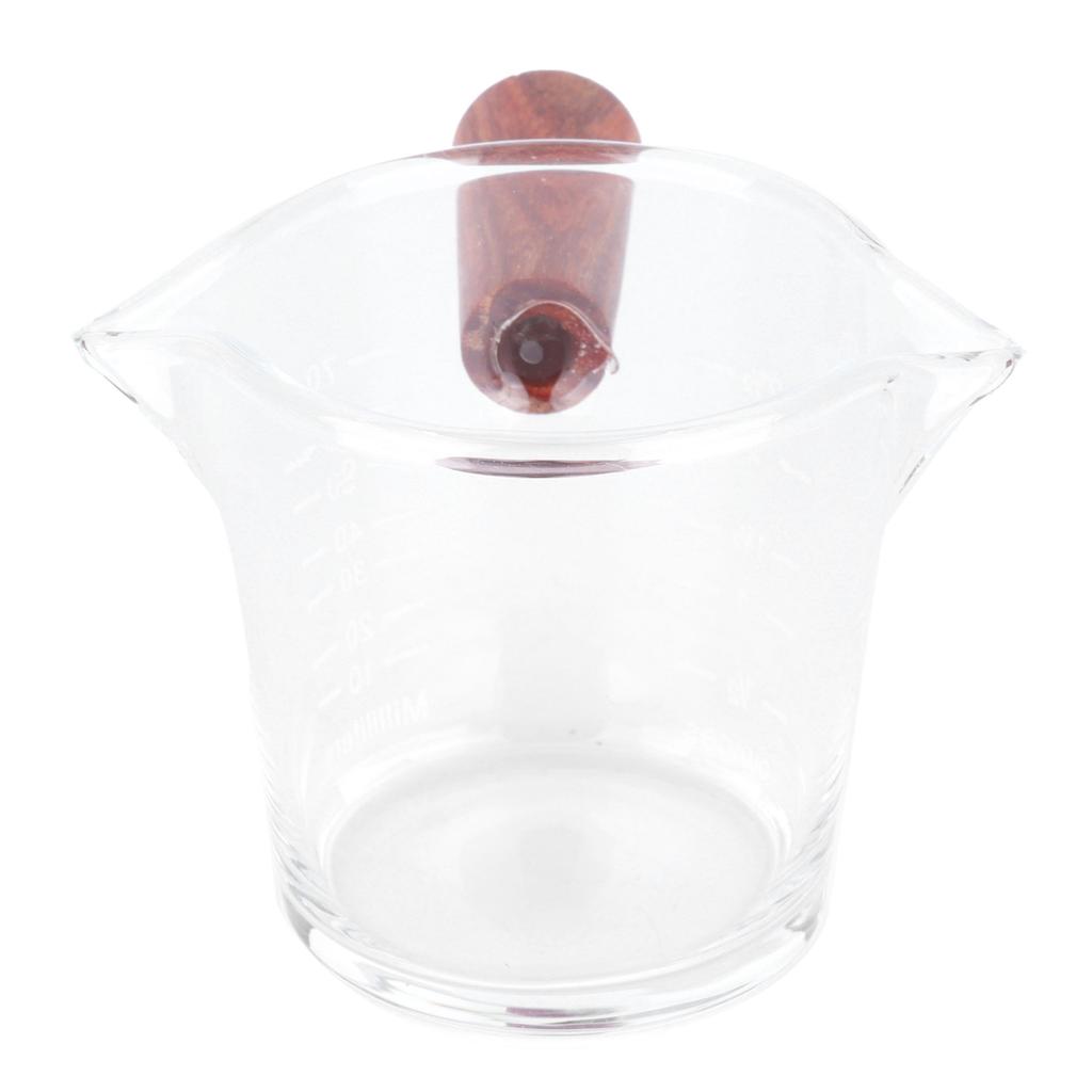 Double Mouth Glass Mug with Wooden Handle HeatResistant Cup Kitchen Gadgets for Home