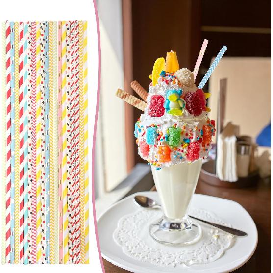 45 PCS Cotton Candy Cones, 13.77 Inch Colorful Paper Straws Cones, Candy Making Sticks for Birthday Wedding Party