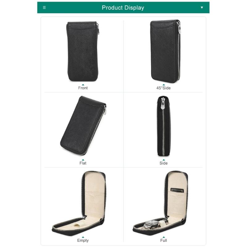 Genuine Leather Storage Case Portable Travel Watch Cases Handmade Portable Jewelry Accessory Organizer Box for Men Women