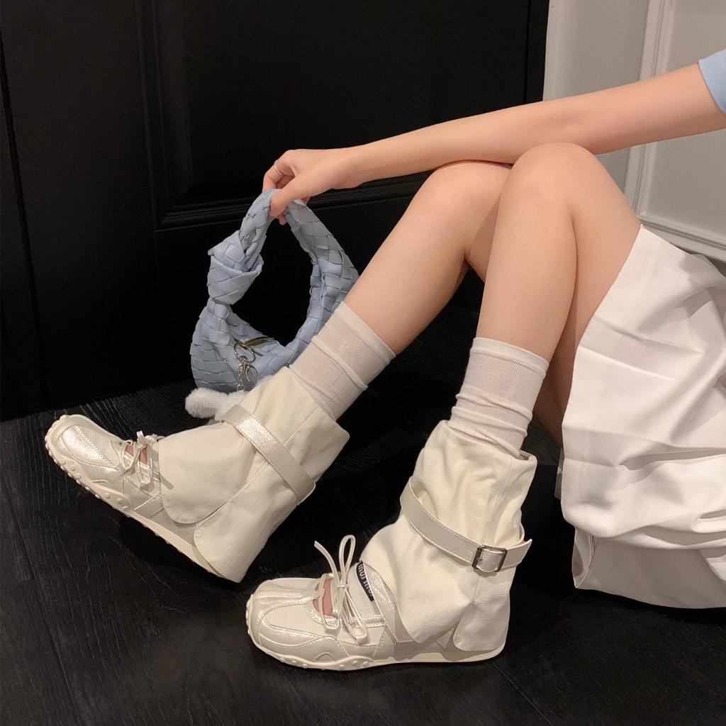 Uncle Wen has the same Romank~ Ballet Shoes Women's Platform Training Single Shoes Mary Jane Shoes Cool Boots Stacked Short Boots