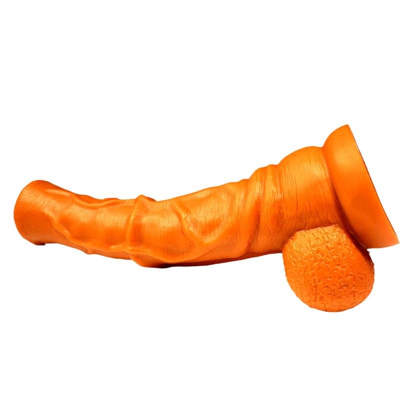 VaHppy Dildo extra large 2090g 37*8cm Masturbazione del pene per le donne Gay a forma di fallo Cavallo Pene Silicone liquido dorato Ventosa di potenza