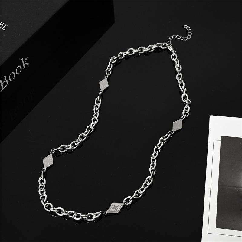 Titanium Steel Necklace Men's and Women's Trend Hip Hop Niche Design High-end Titanium Steel Necklace Fashion Versatile Clavicle Chain Necklace