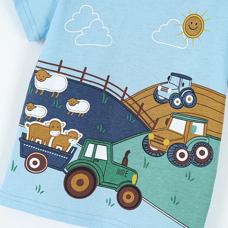 Little Maven 2026 New Summer Baby Boys Children's Clothing Tops Tees Cartoon Tractors T Shirts Teenagers  T-shirts
