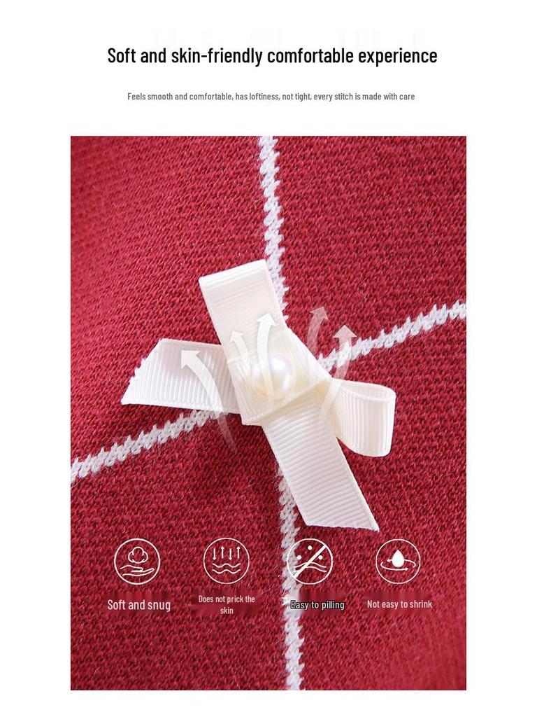 Mädchen Zweiteiliger Baumwollstrickpullover mit Hemdkragen für Frühling & Herbst