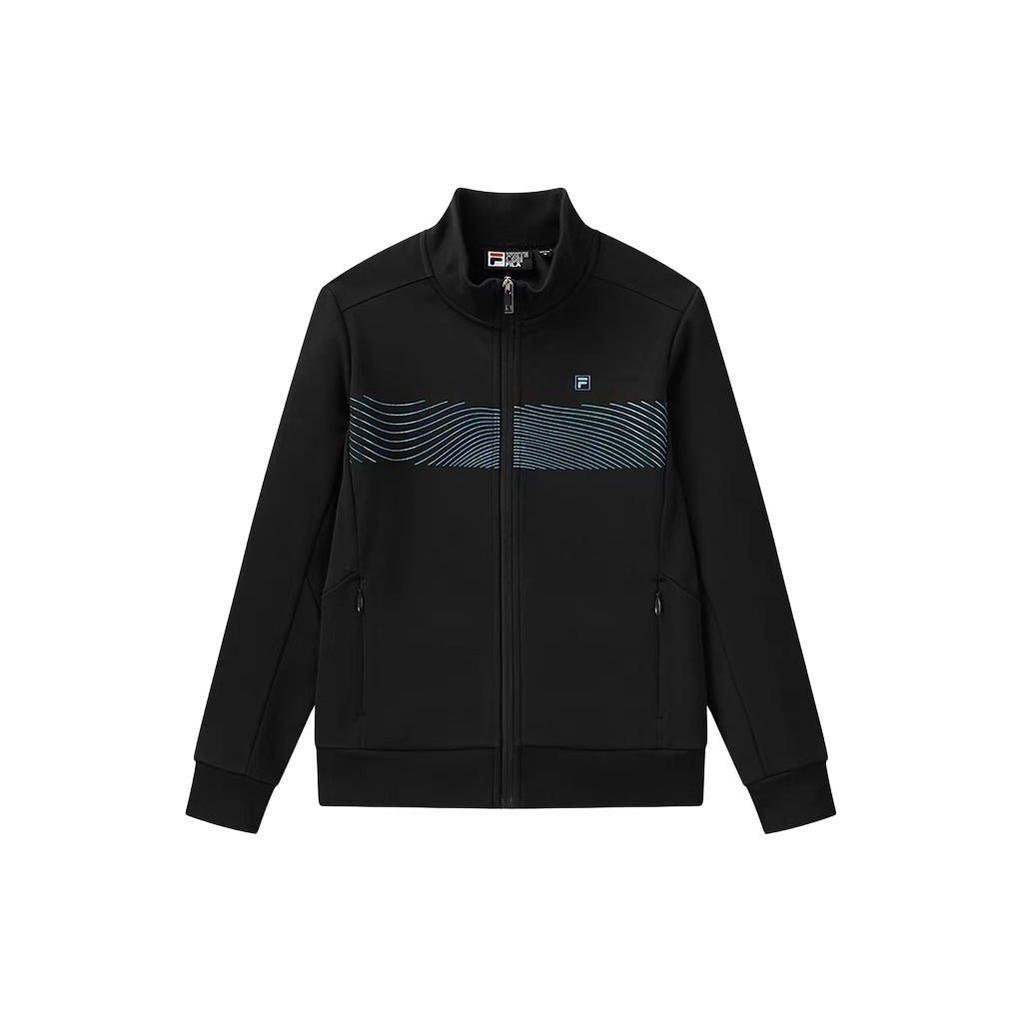 FILA Logo Print Comfortable Breathable Knit Top Women tops Black F11W048520F-BK