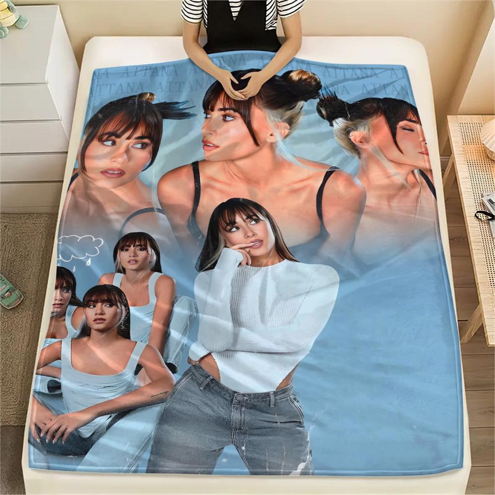 1PC Aitana Print Flannel Blanket, High quality All Seasons, Home Decor, Warmth and Comfort, Perfect for Christmas Gifts