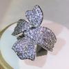 925 Sterling Silber Neuer Doppelbogen Wickelzirkon Ring Modeschmuck Geschenk für Party Hochzeit Verlobung