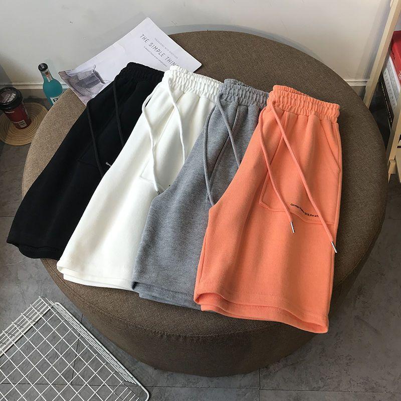 Letter Print Drawstring Shorts High Quality Hip Hop Streetwear Shorts Men and Women Season Short