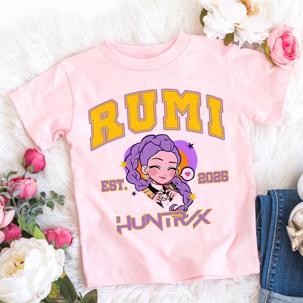 2025 Summer Kpop Demon Hunters T Shirt Kids Cartoon Anime Meme Print Clothes Round Neck Basic Grils Tops Casual Shirts Gift