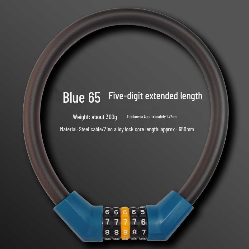 Waterproof Anti-theft Steel Cable Lock for Motorcycles, E-Bikes, and Helmets