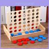 Wooden 4 Chess Connected Line Game Board Children Puzzle Toy For Kids And Educational Play