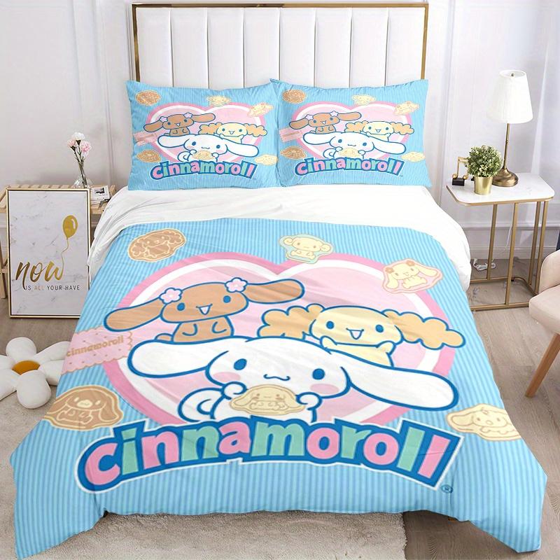 

3 шт. Киннаморолл, Sanrio Дышащий полиэстеровый комплект постельного белья, Мягкое пододеяльник и 2 наволочки, Подходит для всех сезонов, 082611b 135x200cm