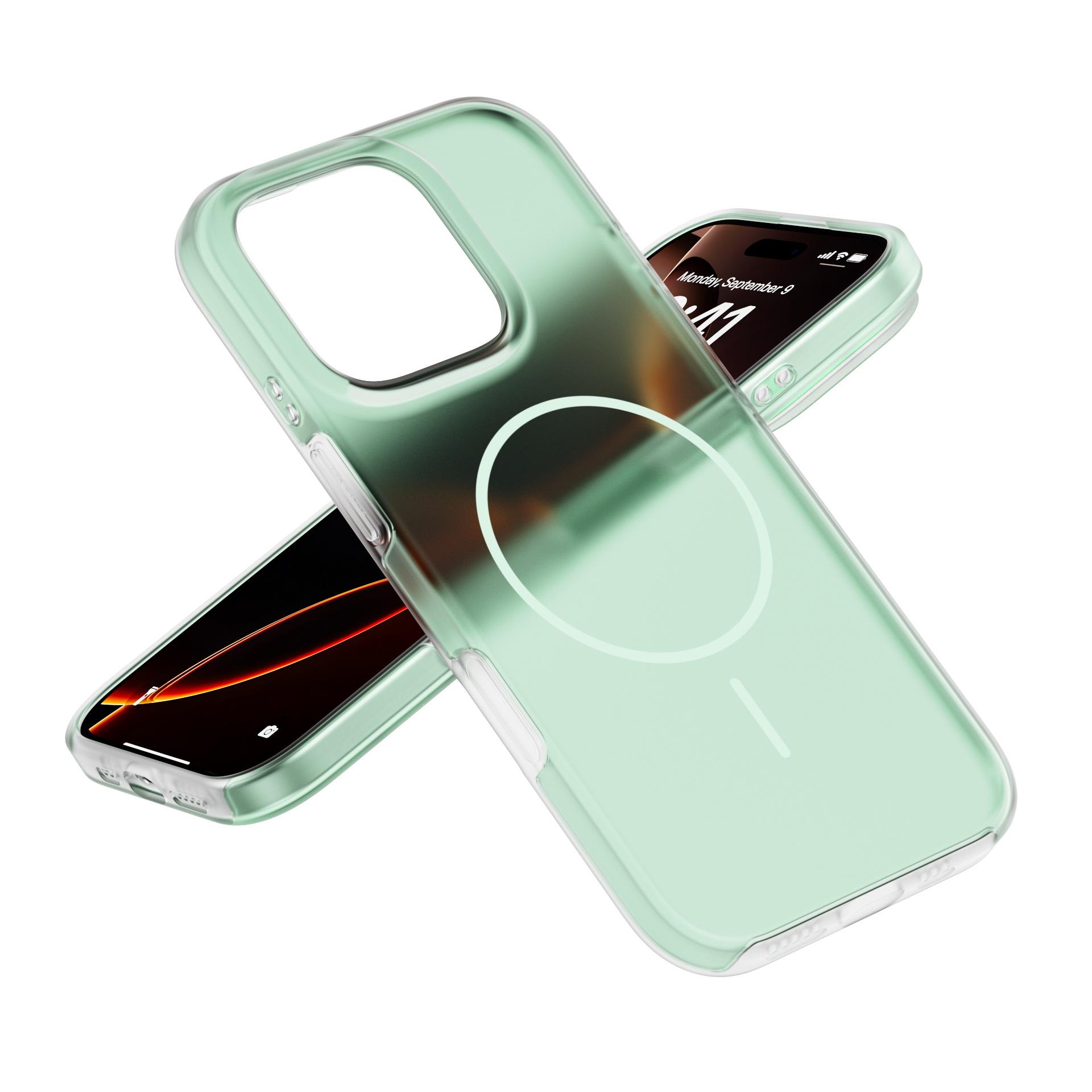 

Suitable for IPhone16ProMax Magnetic Phone Case with Semi transparent Skin Feel. Apple 15 Ice Cream 14 Hole Protective Case iPhone13promax