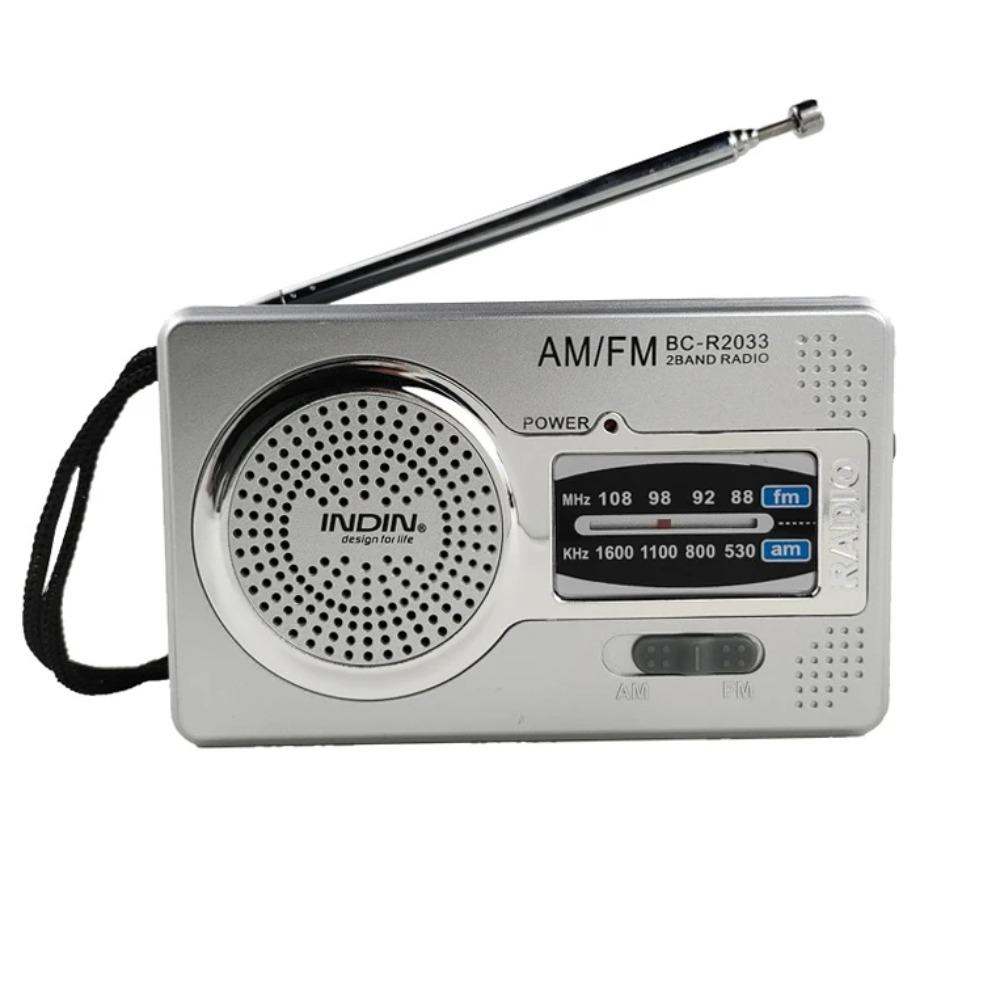 AM FM Radio Pocket Radio AM FM Transistor Radio DSP Chip Portable Pocket Mini Radio with Loudspeaker Headphone Jack Silver Gray