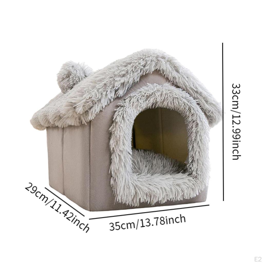 Cat Beds Pet Dog House with Removable Cushion Comfortable Indoor Enclosed Tent Hut Detachable