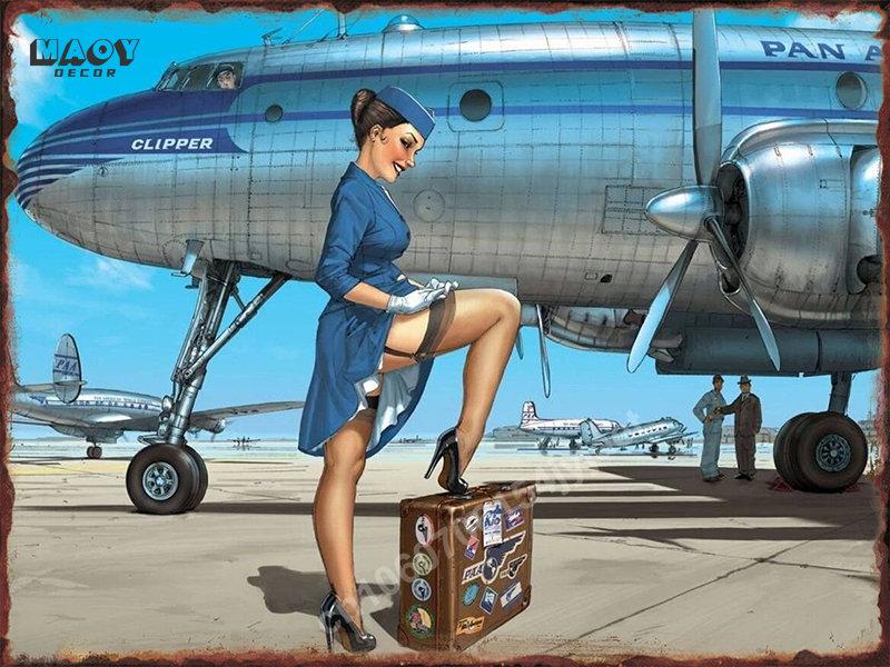 Retro Airplane Car Metal Sign Plates Wall Tin Signs Vintage Posters Living Room House Art Wall Decor Paintings Pictures Mural