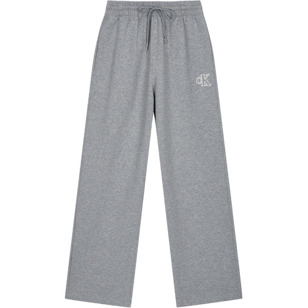 

Calvin Klein Logo Drawstring Wide Leg Loose Knit Sweatpants Women pants Medium-Gray 44B218G-P7E XS