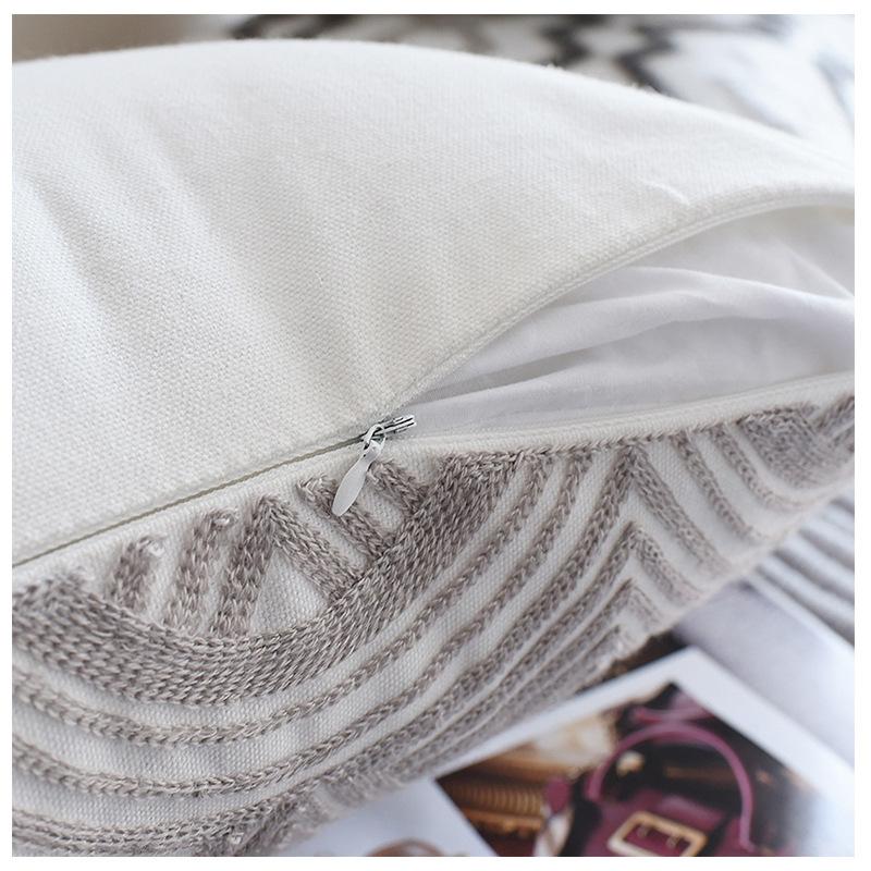 Nordic Geometric Embroidered Pillow Case Living Room Sofa Cushion Fabric Car Waist Pillow Pillow Case Core-free