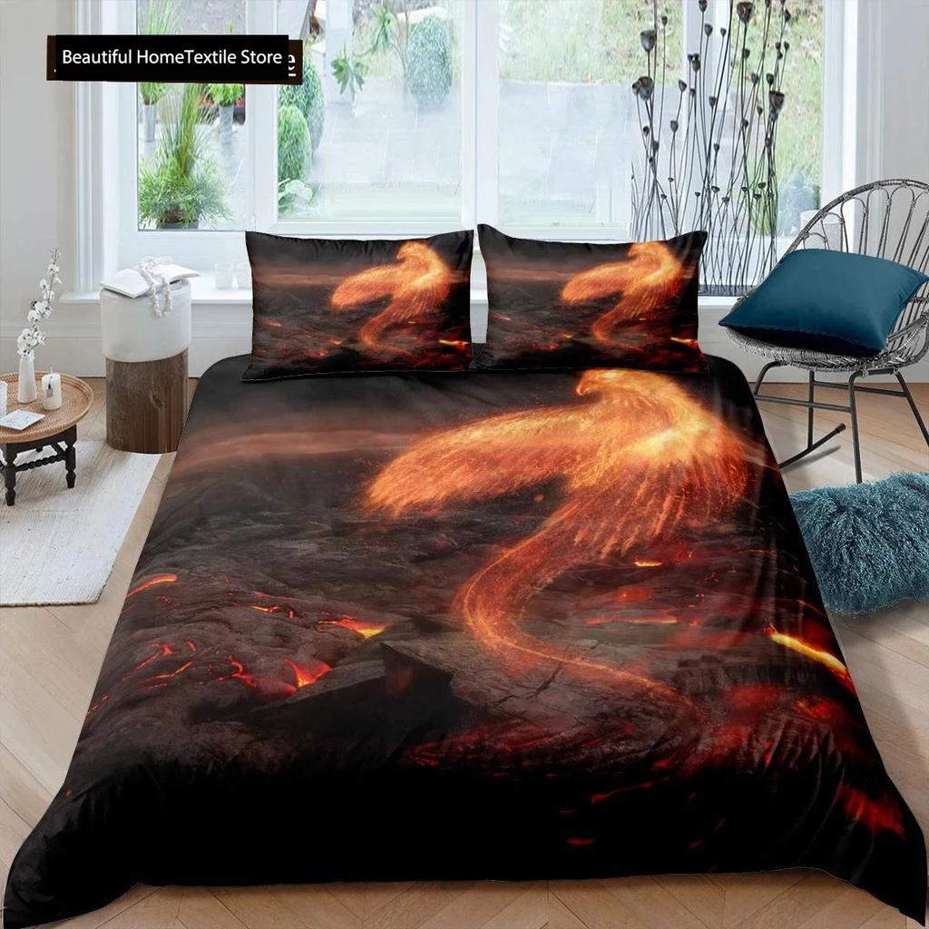 Dragon And Phoenix Comfortable Duvet Quilt Cover Pillowcase Bedding Set Children Bedroom Decoration Home Textile