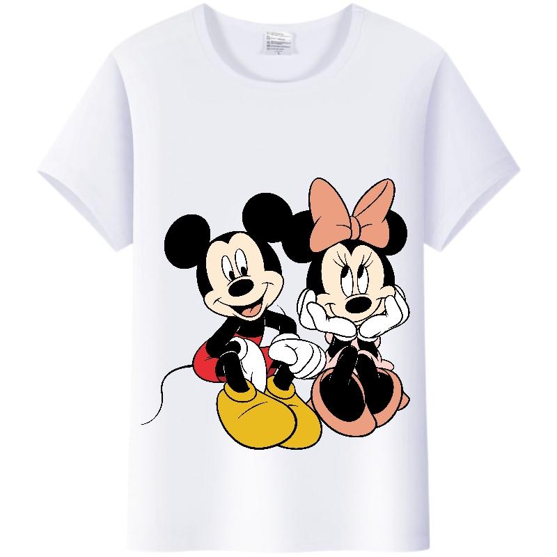 Cute Disney Cartoon Woman Tshirt Mickey Mouse Minnie Tops Friends Y2k Streetwear Blouses Plus Size Clothes Summer T-shirts