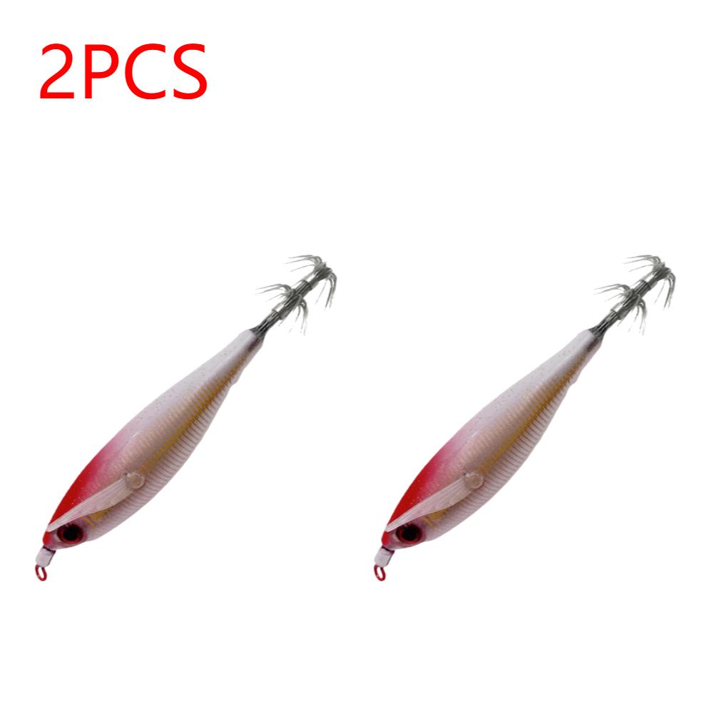 1-3PCS Glow Squid Jig Hook Saltwater Fishing Bait Artificial Egg Wood Shrimp Lures Sea Fishing Octopus Cuttlefish Squid Lure