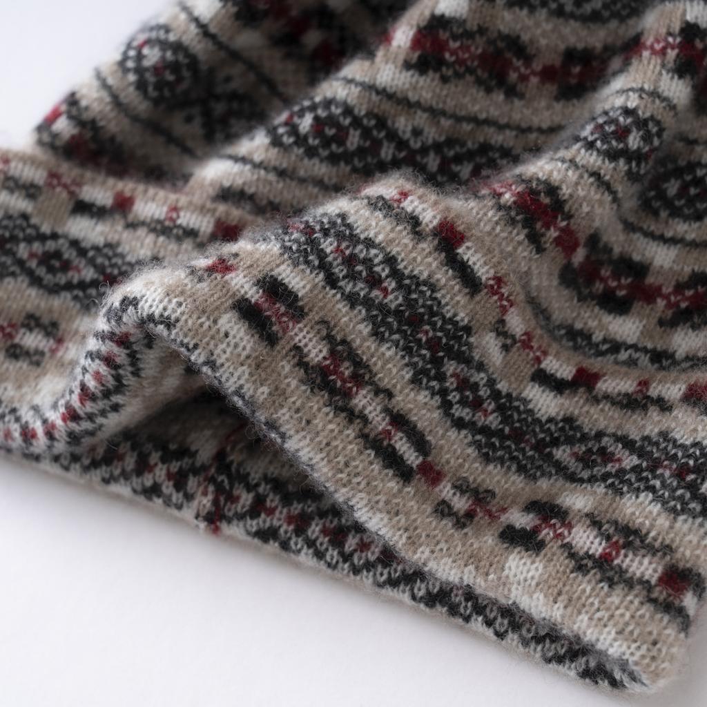 New Fair Island Jacquard Stewardess Hat Autumn and Winter Atmosphere Top Hat Medicine Box Hat Knitted Melon Rind Hat