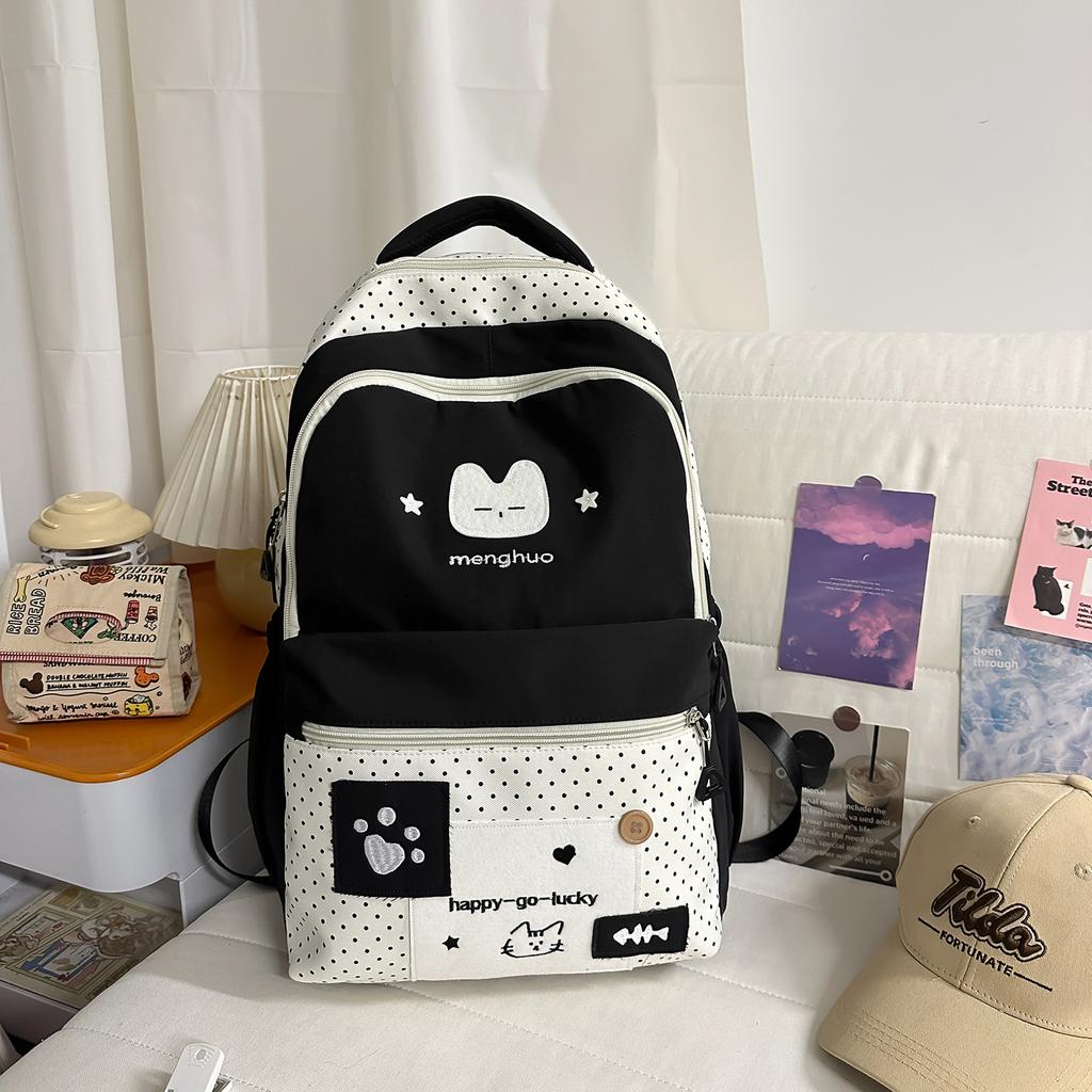 Schoolbag cute college schoolbag female niche design versatile Korean ins college style junior high school students lightweight backpack