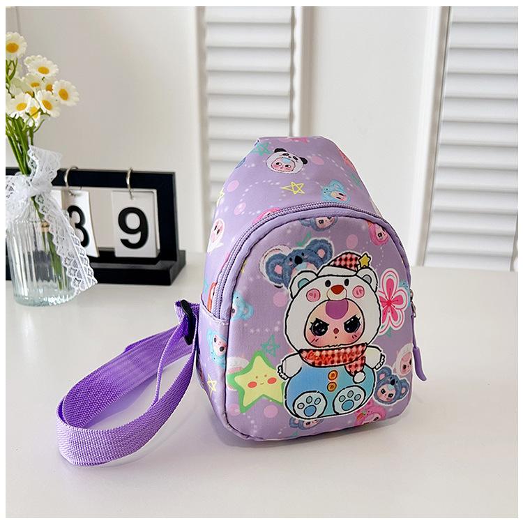 New children's breast bag cute cartoon animation printed shoulder bag leisure travel children's fun messenger bag backpack