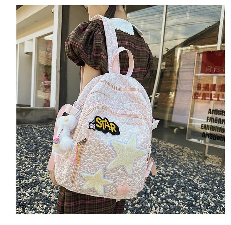 Cute Korean Style Nylon School Backpack For Girls Breathable And Lightweight Durable With High Color Value